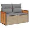 vidaXL 9 Piece Garden Sofa Set with Cushions Beige Poly Rattan Acacia