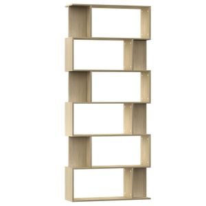 vidaXL Book Cabinet/Room Divider Sonoma Oak 80x24x192 cm Engineered Wood