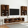 vidaXL 7 Piece TV Wall Cabinet Set with LED Lights Smoked Oak