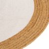 vidaXL Area Rug Braided White & Natural 90 cm Jute & Cotton Round