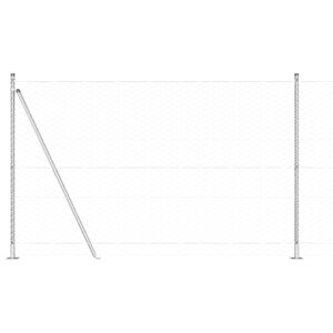 vidaXL Hexagonal Fence with Concrete Base 10 x 1.5 m Galvanised Steel