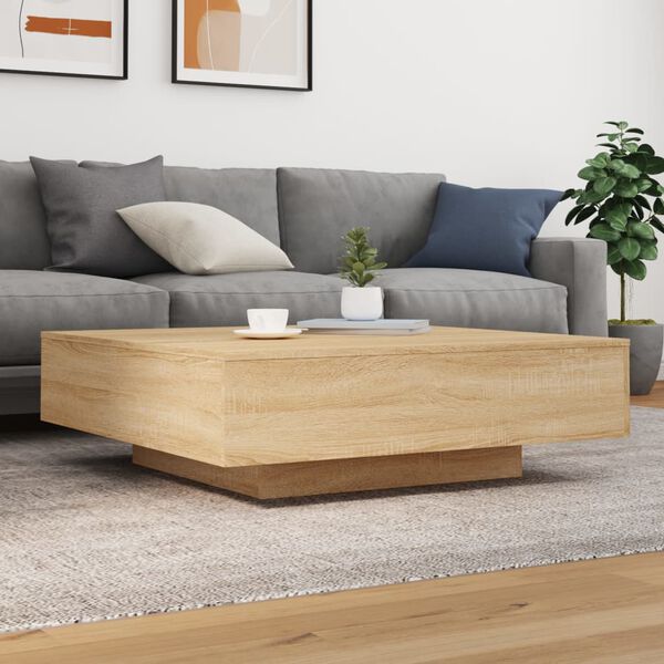 vidaXL Coffee Table Sonoma Oak 100x100x31 cm Engineered Wood