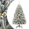 vidaXL Artificial Christmas Tree Green and White 150 cm PVC and Metal