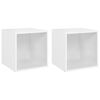 vidaXL 2 Piece TV Cabinet Set White 37x35x37 cm Engineered Wood