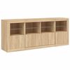 vidaXL Sideboard with LED Lights Sonoma Oak 163x37x67 cm