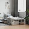 vidaXL Metal Bed Frame without Mattress with Footboard White 90x190cm
