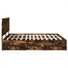 vidaXL Bed Frame with Drawer Smoked Oak 200 x 200 cm Engineer Wood