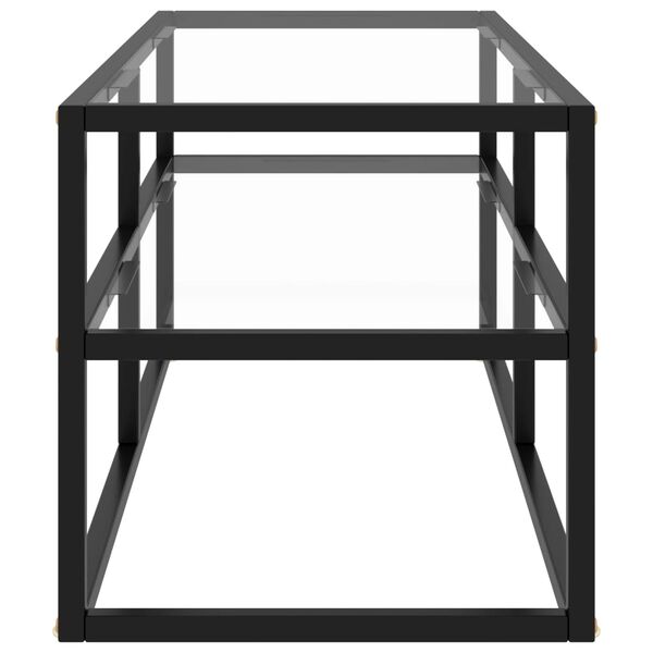 vidaXL TV Cabinet Black with Tempered Glass 100x40x40 cm