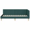 vidaXL Corner Bed Frame Dark Green 80 cm x 200 cm Velvet
