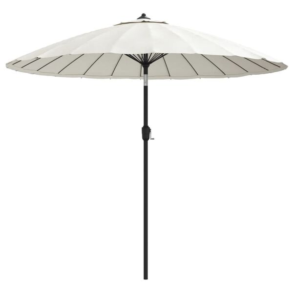 vidaXL Garden Parasol with Aluminium Pole 270 cm Sand White