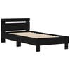 vidaXL Bed Frame with LED Black Oak 90 x 190 cm Engineered Wood