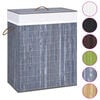 vidaXL Bamboo Laundry Basket Grey 100 L