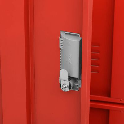 vidaXL Locker Cabinet Light Grey and Red 90x45x92.5 cm Steel