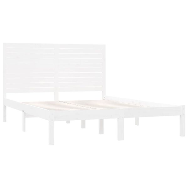 vidaXL Bed Frame without Mattress White 140x200 cm Solid Wood