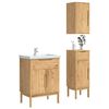 vidaXL Bathroom Furniture Set FLORO 3 pcs Wax Brown Solid Pine Wood