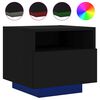 vidaXL Bedside Cabinets with LED Lights 2 pcs Black 40x39x37 cm