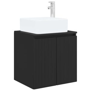 vidaXL Wall-Mounted Sink Vanity Black 49.5 x 41 x 63 cm
