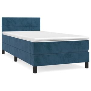 vidaXL Box Spring Bed with Mattress Dark Blue 80x200 cm Velvet