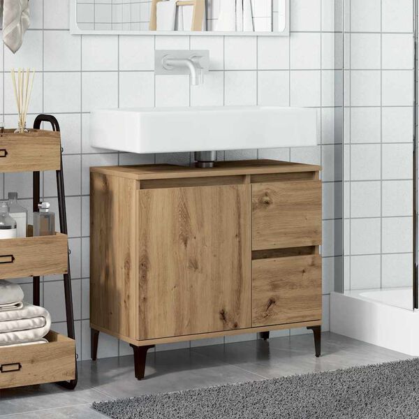 vidaXL Sink Cabinet Artisan Oak 65x33x60 cm Engineered Wood