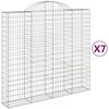vidaXL Arched Gabion Baskets 7 pcs 200x50x180/200 cm Galvanised Iron