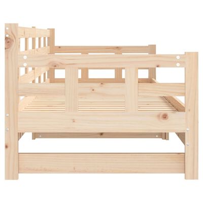 vidaXL Pull-out Day Bed Solid Wood Pine 2x(90x200) cm