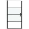 vidaXL Shower Door 100x178 cm Half Frosted Tempered Glass Black