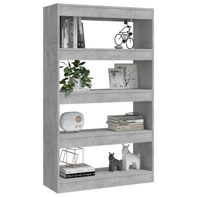 vidaXL Book Cabinet/Room Divider Concrete Grey 80x30x135 cm Engineered Wood