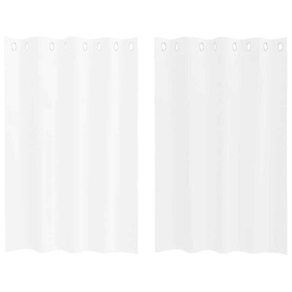 vidaXL Voile Curtain with Curtains 2 pcs White 140 x 140 cm Polyester
