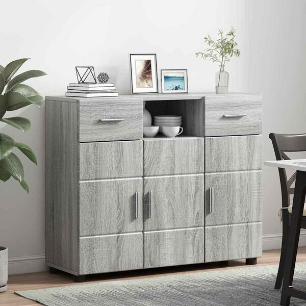 vidaXL Wooden Cabinet Grey Sonoma 88.5 x 30.5 x 73 cm Engineered Wood