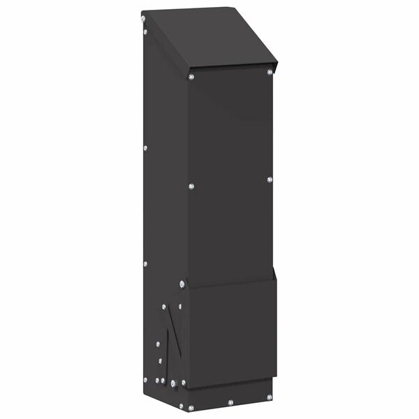 vidaXL Chicken Feeder Black 13 x 12 x 51 cm Cold-Rolled Steel