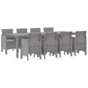 vidaXL Garden Dining Set 9 pcs White Polypropylene