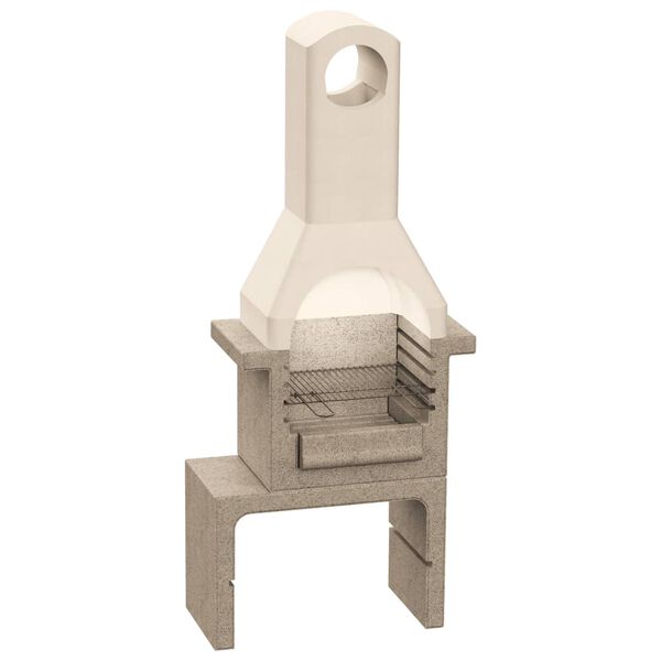 vidaXL Concrete Charcoal BBQ Stand with Chimney