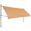vidaXL Manual Retractable Awning with LED 400 cm Yellow and Blue