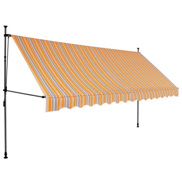 vidaXL Manual Retractable Awning with LED 400 cm Yellow and Blue