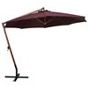 vidaXL Hanging Garden Parasol with Pole Bordeaux Red 3.5x2.9 m Solid Fir Wood