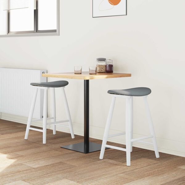 vidaXL Dining Chairs 2 pcs White 46 x 37 x 63 cm Solid Rubber Wood