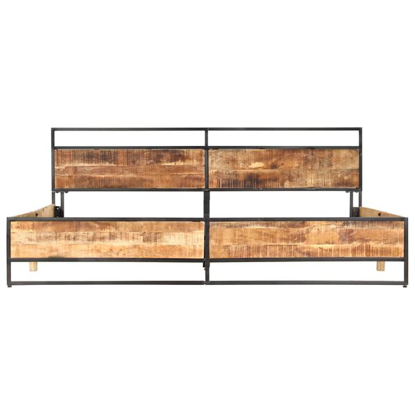 vidaXL Bed Frame without Mattress Solid Rough Mango Wood 200x200 cm