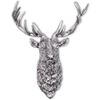 vidaXL Deer Head Decoration Wall-Mounted Aluminium Silver
