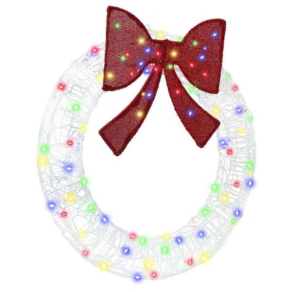 vidaXL Wreath with 80 LEDs Multicolour 92 x 92 x 9.5 cm Acrylic