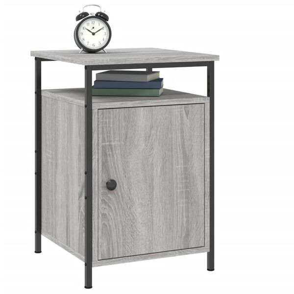 vidaXL Bedside Cabinet Grey Sonoma 40x42x60 cm Engineered Wood