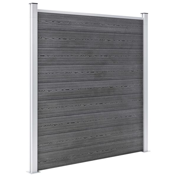 vidaXL WPC Fence Set 3 Square + 1 Slanted 619x186 cm Grey