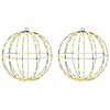 vidaXL Ball with 192 LEDs 2 pcs Warm white 40 x 40 x 43.5 cm Metal