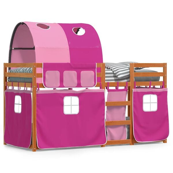 vidaXL Bunk Bed without Mattress Pink 75x190 cm Small Single Solid Wood Pine