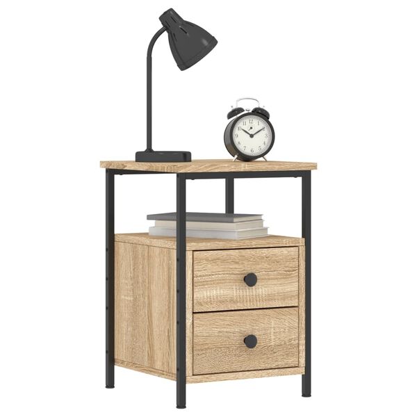 vidaXL Bedside Cabinets 2 pcs Sonoma Oak 34x35.5x50 cm Engineered Wood