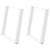 vidaXL Dining Table Legs U-Shaped 2 pcs White 70x(72-73) cm Steel