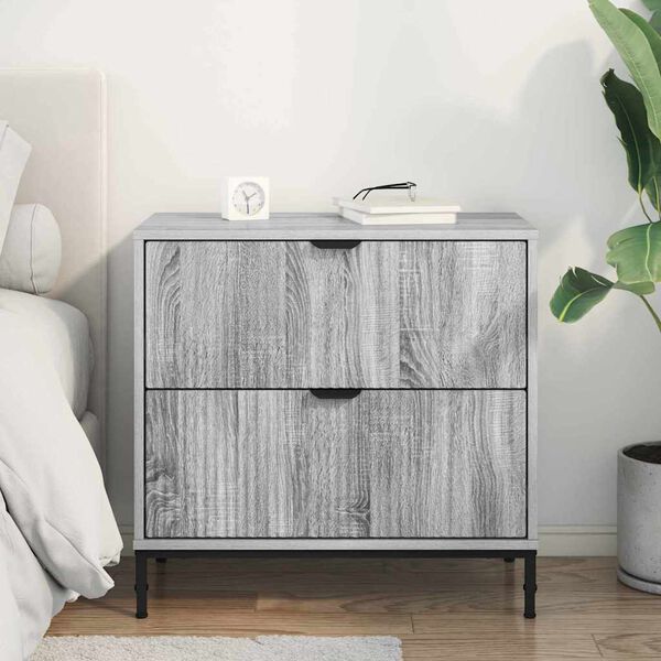 vidaXL Bedside Table Grey sonoma 63.5 x 36 x 61 cm Engineered wood