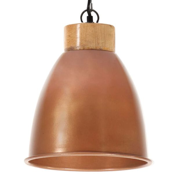 vidaXL Industrial Hanging Lamp Copper Iron & Solid Wood 23 cm E27