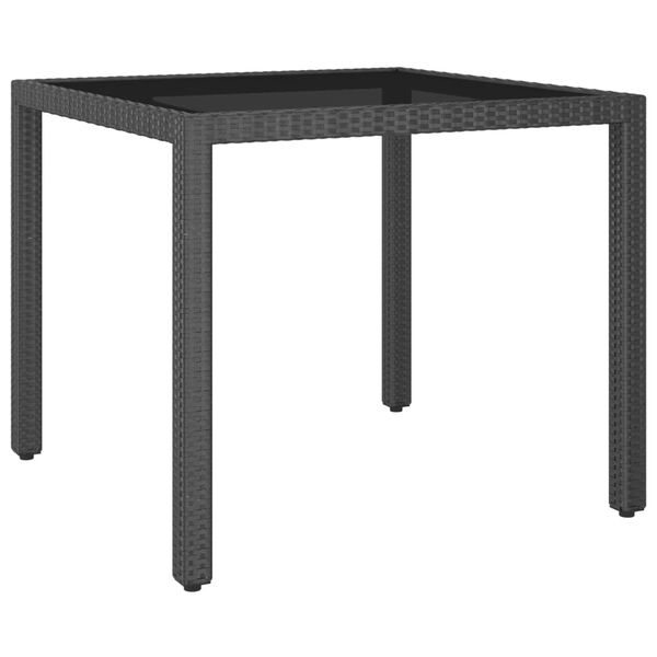 vidaXL Garden Table Black 90x90x75 cm Poly Rattan