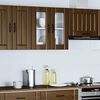 vidaXL Kitchen Wall Cabinet with Glass Door Lucca Brown Oak Engineered Wood