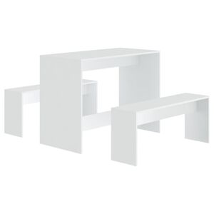 vidaXL 3 Piece Dining Set White Engineered Wood